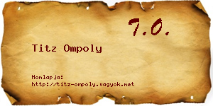 Titz Ompoly névjegykártya